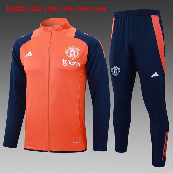 Niños Chandal Manchester United 2024/25 Naranja Azul 3